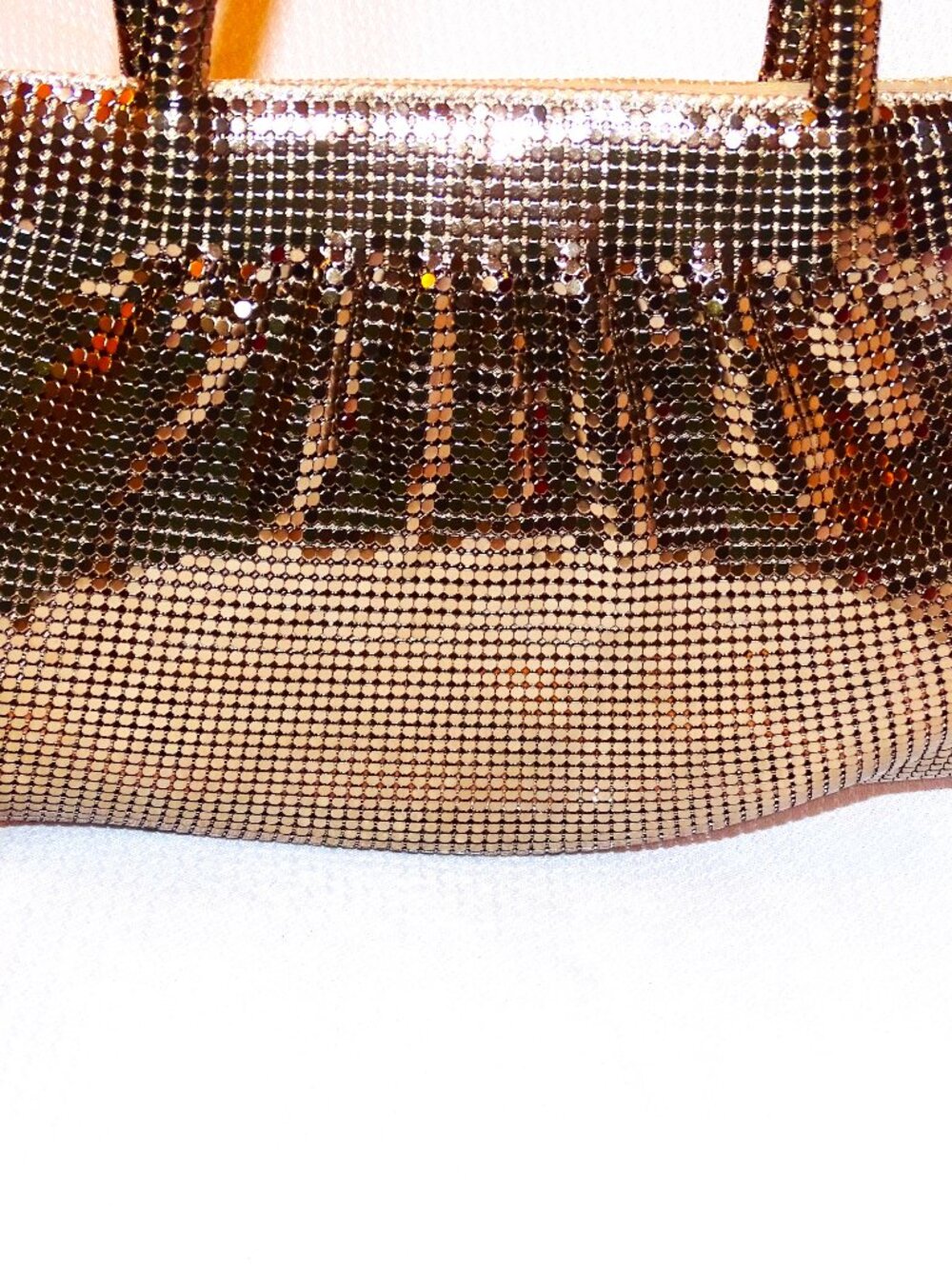 Whiting and Davis Gold Mesh Handbag 9" x 6" Vintage - Picture 5 of 11